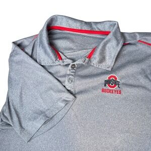 Colosseum Ohio State Buckeyes Mens XL Polo Shirt Gray Heathered Performance NCAA